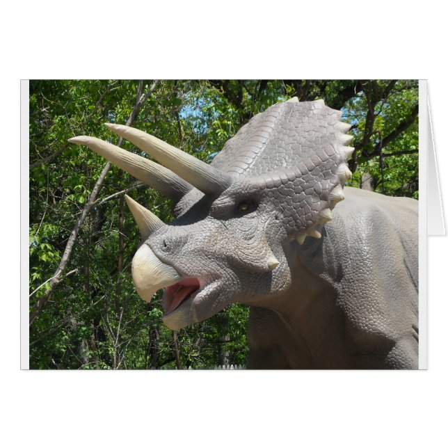Triceratops dinosaur hälsningskort (Framsidan Horizontal)