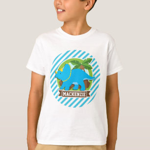 Triceratops Dinosaur, Himlar Blue & White Rand Tee