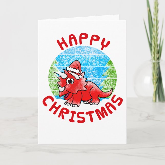 Triceratops Dinosaur-julkort funny Tack Kort (Framsida)