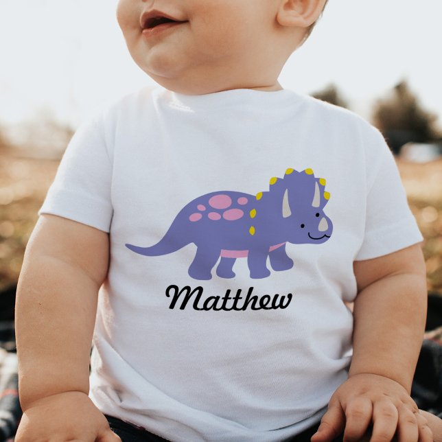 Triceratops Dinosaur Kid Boy Personlig Shirt T (Skapare uppladdad)