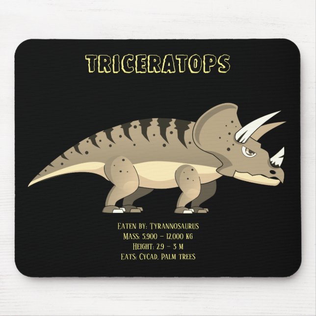Triceratops Dinosaur Musmatta (Framsidan)