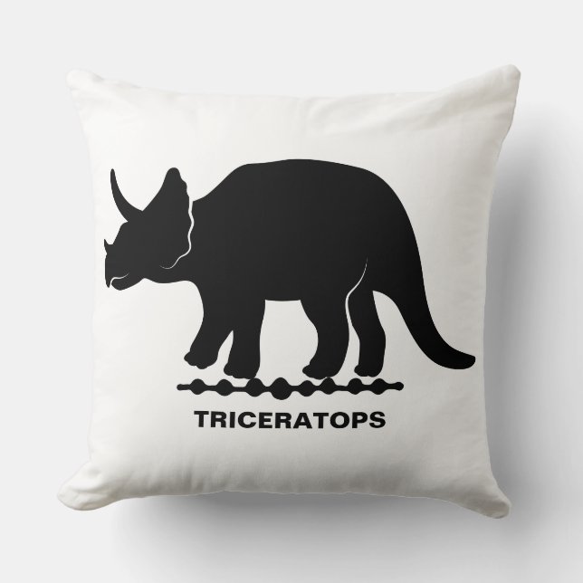 Triceratops dinosaur siluett kastkudde kudde (Framsida)