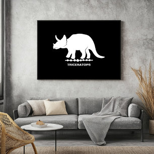 Triceratops dinosaur siluett poster
