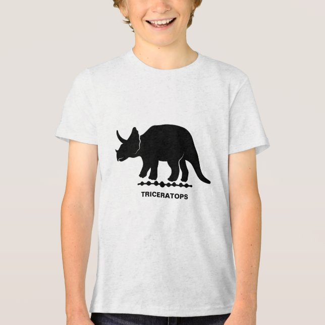 Triceratops dinosaur siluett t shirt (Framsida)