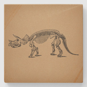 Triceratops Dinosaur Skeleton Prehistorisk konst Stenunderlägg