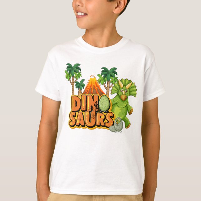 Triceratops Dinosaur T Shirt (Framsida)