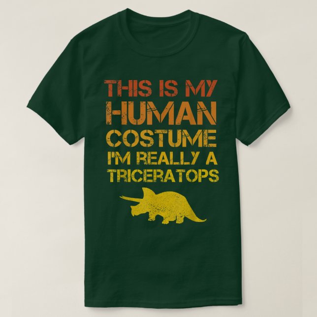 Triceratops Dinosaur This Is My Human Costume Hall T Shirt (Design framsida)
