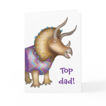 Triceratops dinosaur 'Top Papa' fadersdags-kort