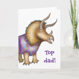 Triceratops dinosaur 'Top Papa' fadersdags-kort Kort