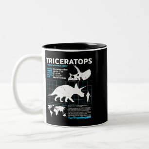 Triceratops fact lakan Dinosaur Facts Två-Tonad Mugg