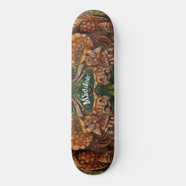 Triceratops Forest Mini Skateboard Bräda 18,5 Cm (Framsida)