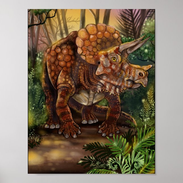 Triceratops Forest Poster (Framsidan)