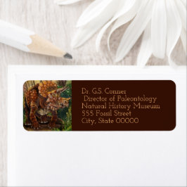 Triceratops Forest Returadress Etikett