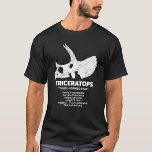 Triceratops Fossil Skull Dinosaur Fact Lakan T Shirt