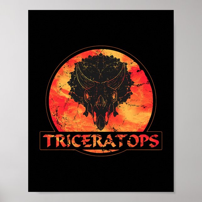 Triceratops Fossil Skull Dinosaur Poster (Framsidan)