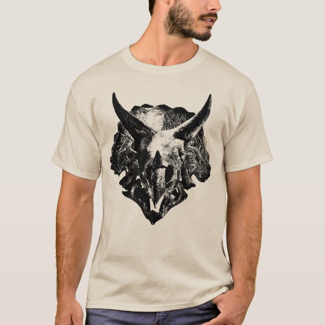 Triceratops Fossil Skull T-Shirt (Framsida)
