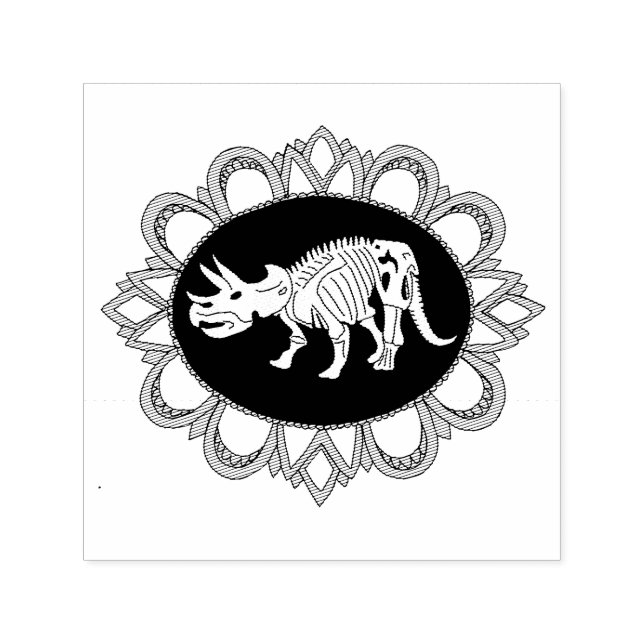 Triceratops Fossile Cameo Självfärgande Stämpel (Design)