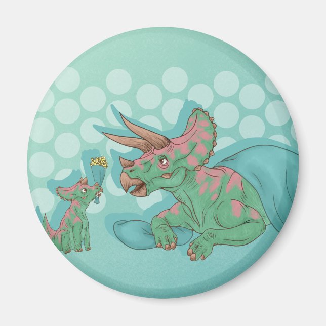 Triceratops Ge Flowers Magnet (Framsidan)