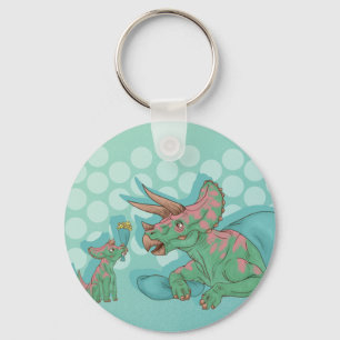 Triceratops Ge Flowers Nyckelring