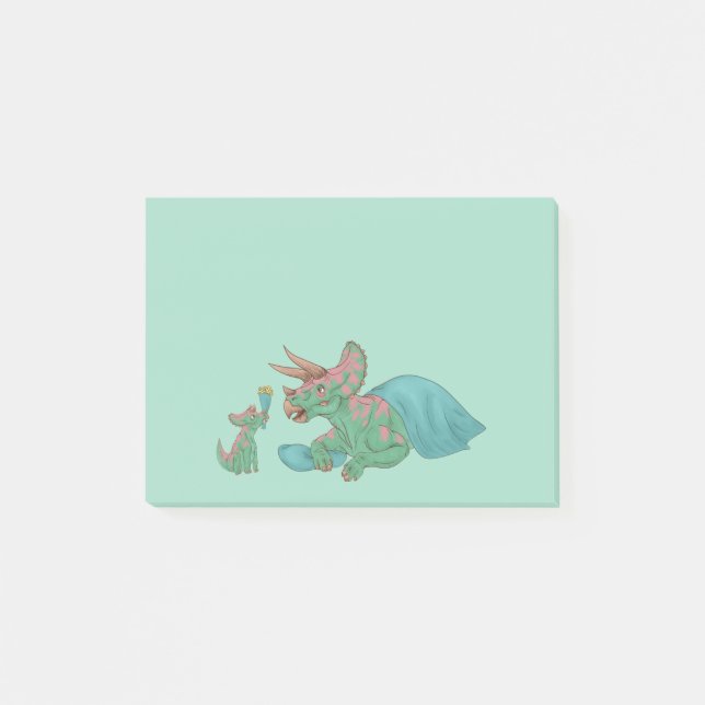 Triceratops Ge Flowers Post-it Block (Framsida)