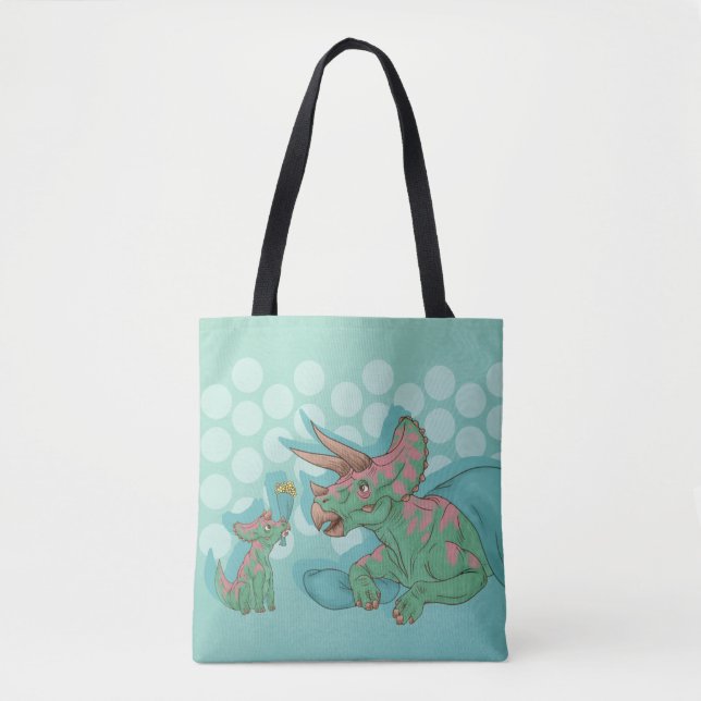 Triceratops Ge Flowers Tygkasse (Framsida)