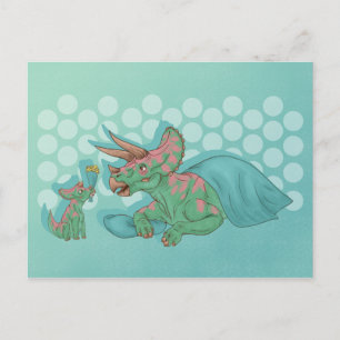 Triceratops Ge Flowers Vykort