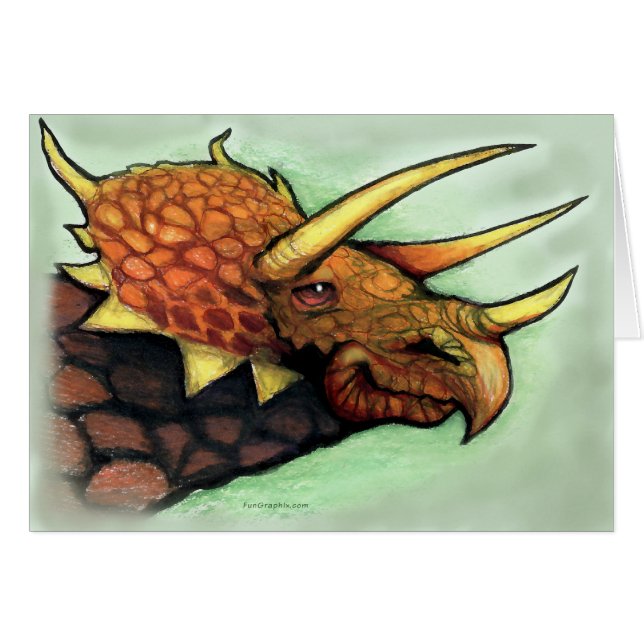 Triceratops Hälsningskort (Framsidan Horizontal)