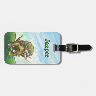 Triceratops Head och Svan Luggage Tag Bagagebricka
