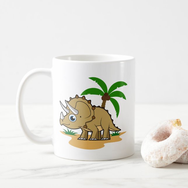 Triceratops i ett tropiskt klimat. kaffemugg (Med munk)