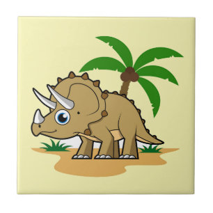 Triceratops i ett tropiskt klimat. kakelplatta
