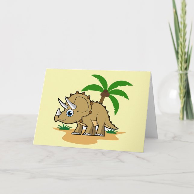 Triceratops i ett tropiskt klimat. kort (Framsida)