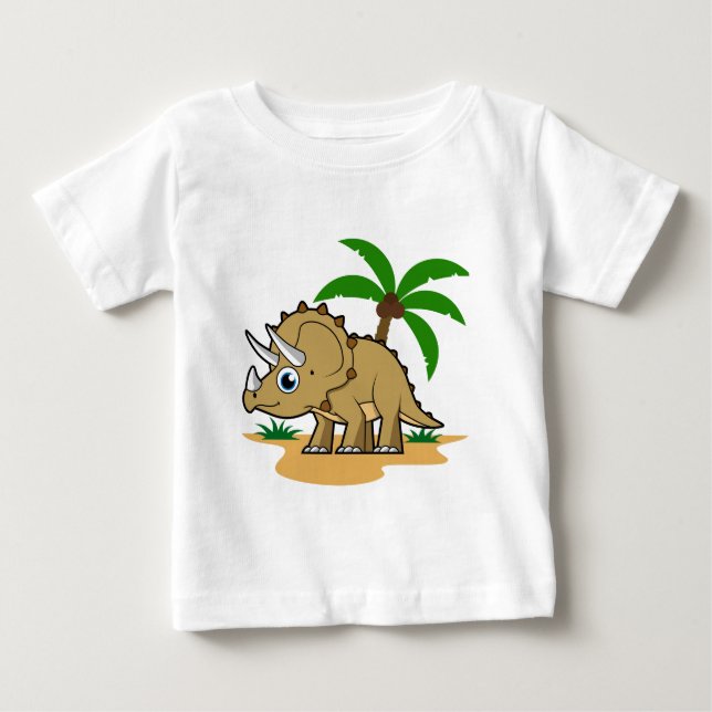 Triceratops i ett tropiskt klimat. t shirt (Framsida)