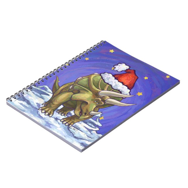 Triceratops jul anteckningsbok med spiral (Vänstra Sidan)