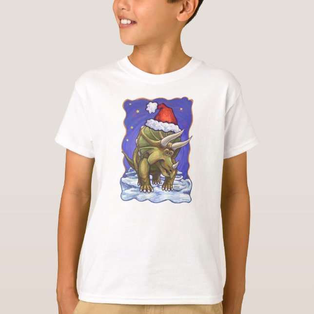 Triceratops jul tee shirt (Framsida)