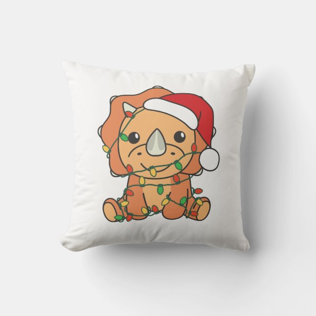 Triceratops Jul Winter Animals Helgdag Dinos Kudde (Framsida)