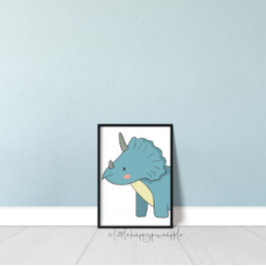 Triceratops Kids Room Dinosaur Wall Art Poster
