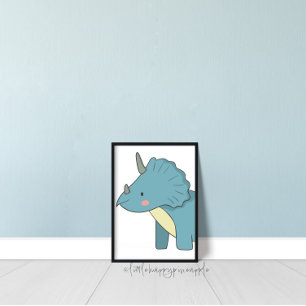 Triceratops Kids Room Dinosaur Wall Art Poster