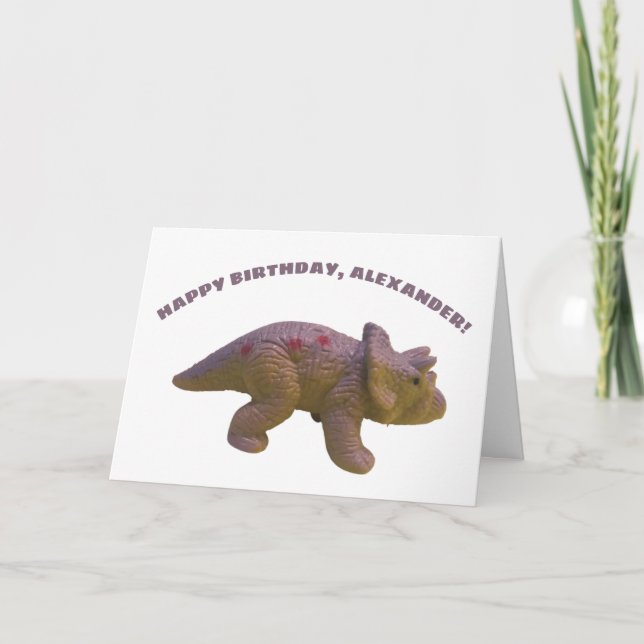 Triceratops Leksak Dinosaur Anpassningsbar Birthda Kort (Framsida)