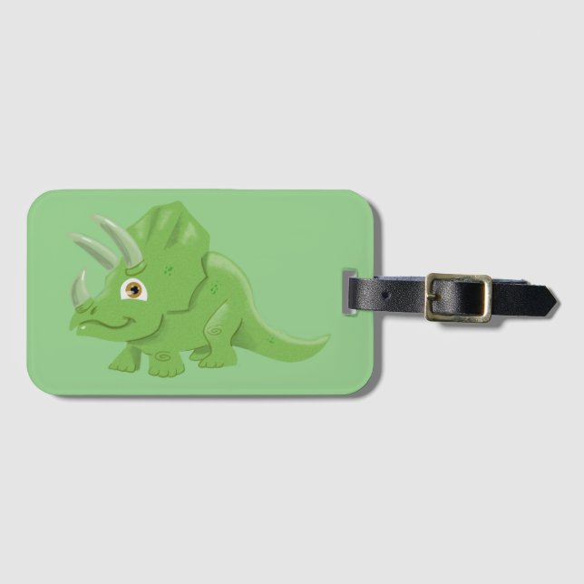 Triceratops Luggage Tag Bagagebricka (Framsida horisontal)