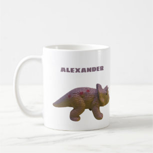 Triceratops och ditt namn Leksak Dinosaur Kaffemugg