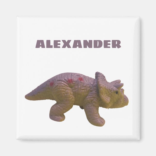 Triceratops och ditt namn Leksak Dinosaur Magnet (Framsidan)