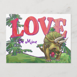 Triceratops på Alla hjärtans dag i Kärlek Helg Vykort