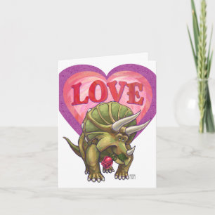 Triceratops på Alla hjärtans dag i Kärlek Helgkort