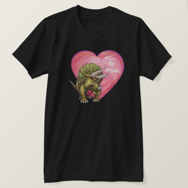 Triceratops på Alla hjärtans dag i Kärlek Tee (Design framsida)