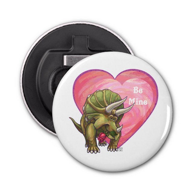 Triceratops Röd ros Heart Flasköppnare (Framsidan)