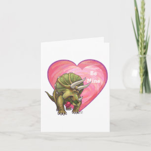 Triceratops Röd ros Heart Helgkort