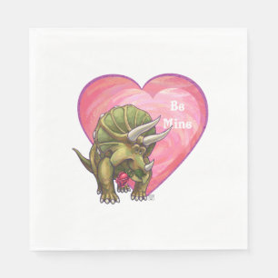 Triceratops Röd ros Heart Pappersservett