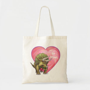 Triceratops Röd ros Heart Tygkasse