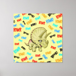 Triceratops säger "Rawr"! Akrylutskrift Canvastryck