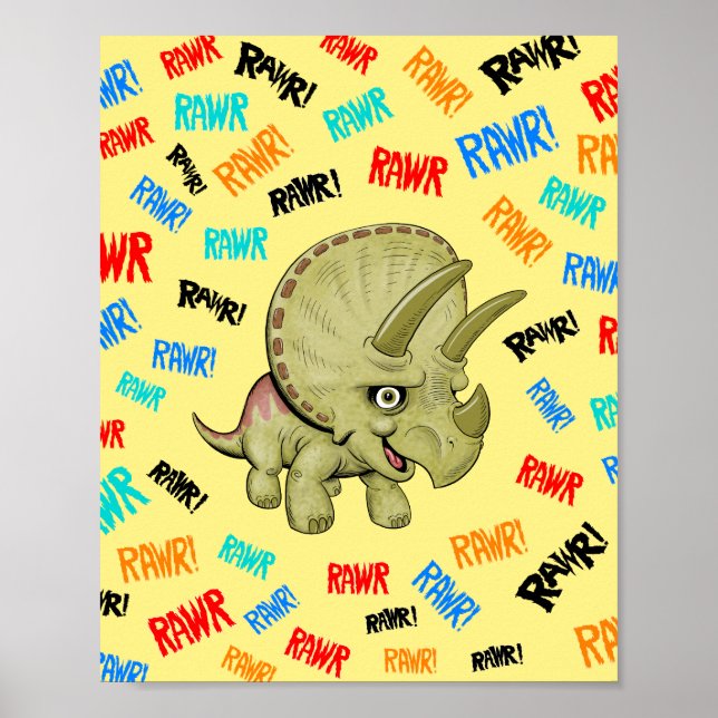 Triceratops säger "Rawr"! Poster (Framsidan)